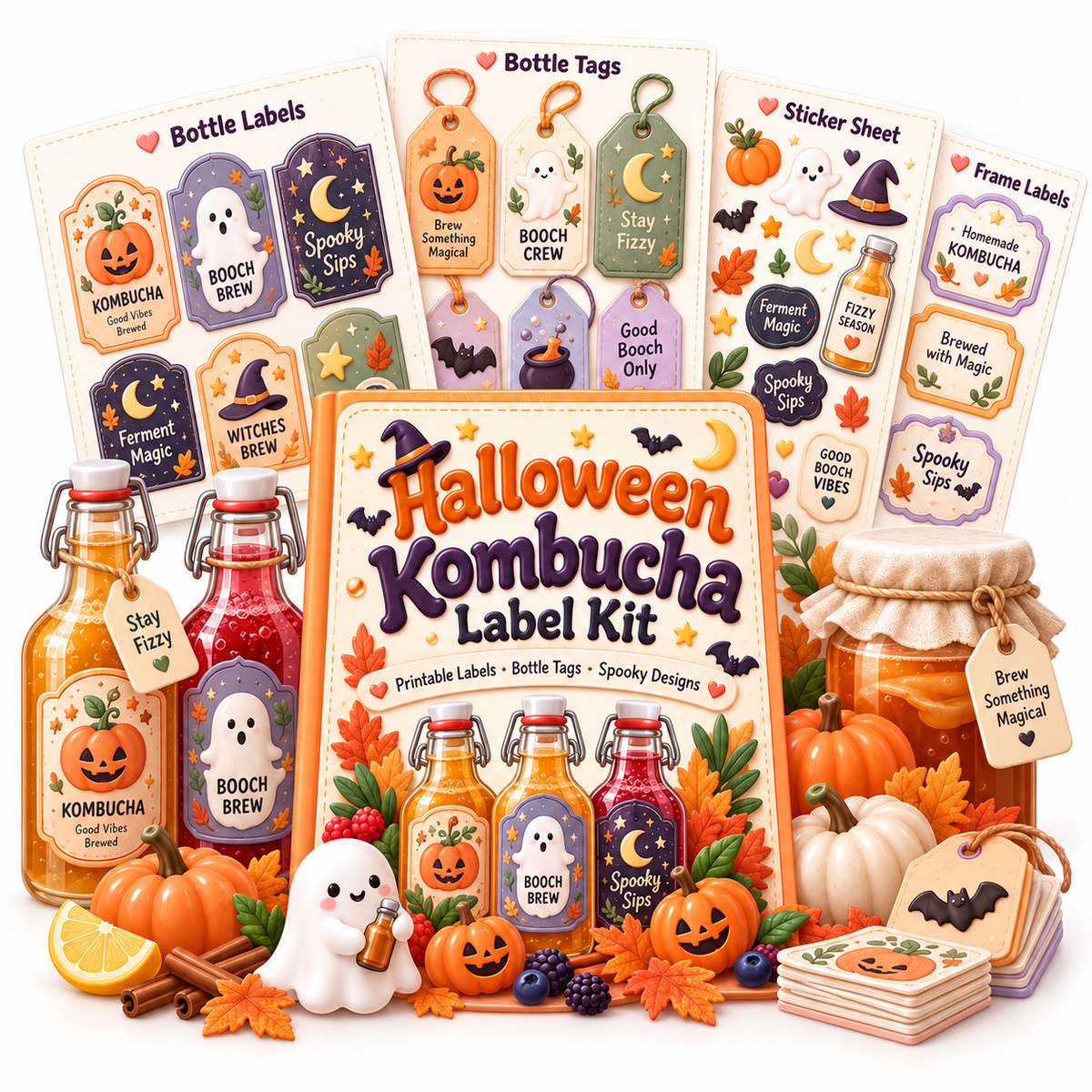 Halloween Kombucha Label Kit